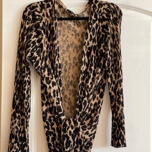 Halogen cardigan leopard design - 2 side slits